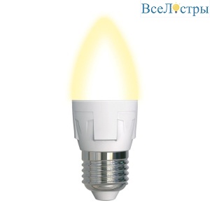 Лампа светодиодная диммируемая (UL-00004297) Uniel E27 7W 3000K матовая LED-C37 7W/3000K/E27/FR/DIM PLP01WH