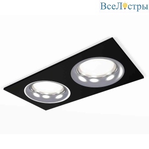 Комплект встраиваемого светильника Ambrella light Techno Spot XC7636003 SBK/PCL черный песок/серебро полированное (C7636, N7012)