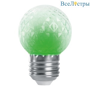 Лампа-строб светодиодная Feron E27 1W зеленый прозрачная LB-377 38209
