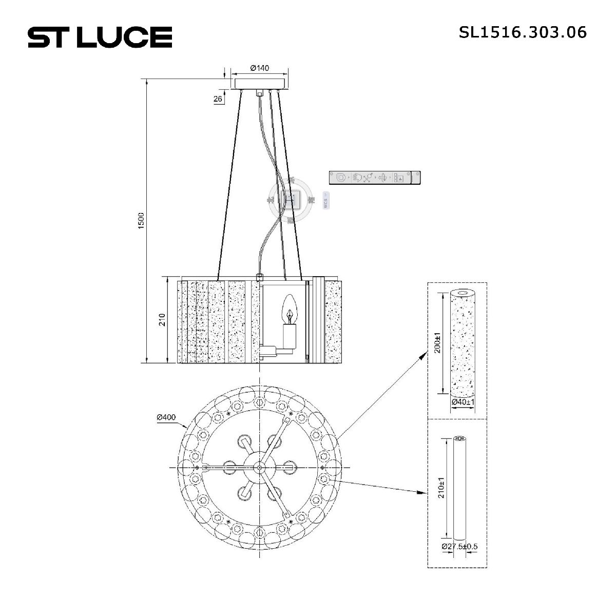подвесная люстра st luce delight collection sl1516.303.06