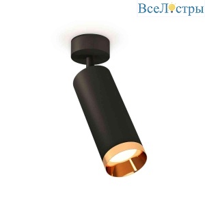 Комплект накладного светильника Ambrella light Techno Spot XM6343005 SBK/PYG черный песок/золото желтое полированное (A2210, C6343, N6134)