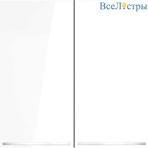 Проходной переключатель встраиваемый Voltum S70 двухклавишный с подсветкой 10А, (белый глянцевый) VLS020401
