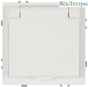 Розетка Эра Galaxy 15-2103-08 c заземлением 2P+E Schuko со шторками с крышкой 16А-250В IP20 белый матовый Б0070672