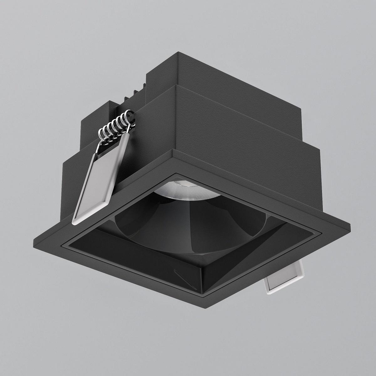 встраиваемый светодиодный светильник elektrostandard quadro 25085/led 10w 4000k черный a063677