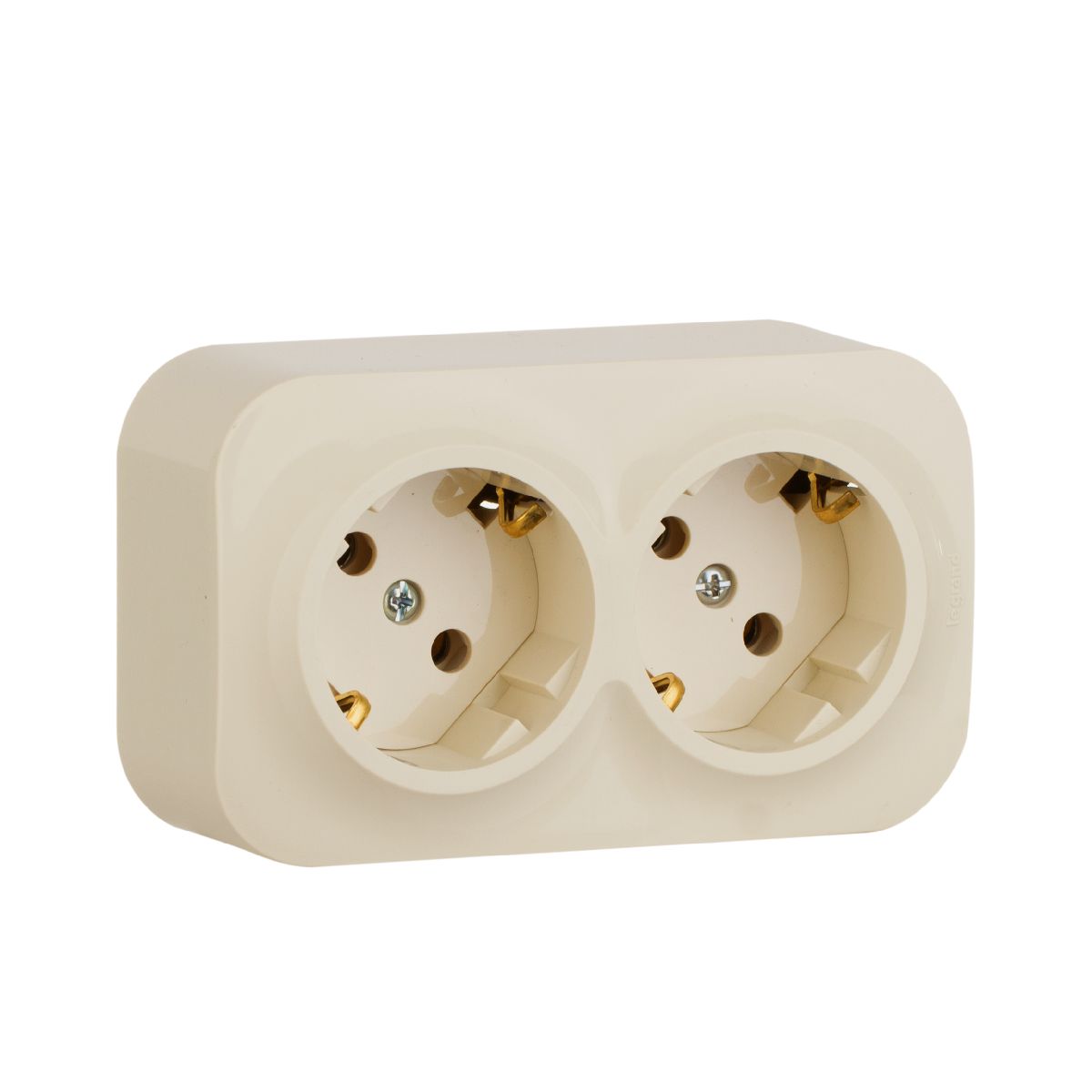 розеточный блок двойной с/з legrand quteo 782263