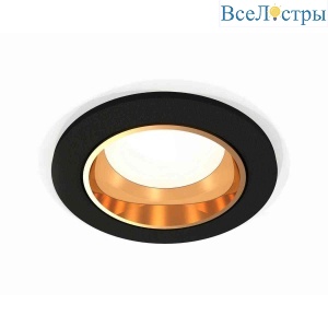 Комплект встраиваемого светильника Ambrella light Techno Spot XC6513004 SBK/PYG черный песок/золото желтое полированное (C6513, N6113)