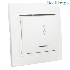 Выключатель 1 кл. на 2 направления с подсветкой скрытой установки 10А 250В IP20,слоновая кость (кера 477254
