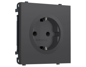 Комплект механизма электрической розетки SIGMA Графит Мягкое касание 50Hz 2P+E с/з с/ш 16A-250V QUANT PRO Ambrella Volt MS907010 (SP9070, PR141)