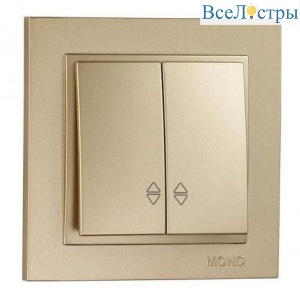 Выключатель Mono Electric Despina двухклавишный проходной титан 102-222223-111
