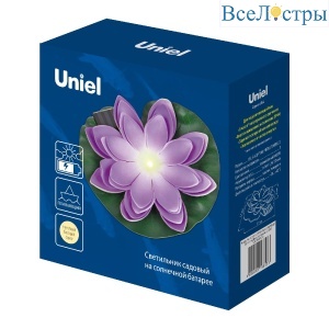 Светильник на солнечной батарее Uniel USL-S-828/PT060 PURPLE WATERLILY UL-00011601