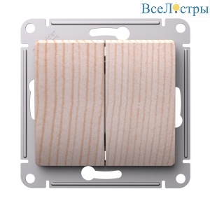 Выключатель 2-клавишный, сх.5, 10АХ, механизм Systeme Electric Glossa Сосна GSL001551