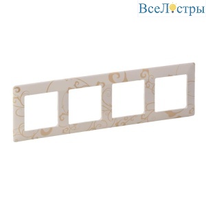 Рамка 4-постовая Legrand Valena Life Ампир бежевый 754114
