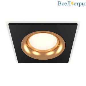 Комплект встраиваемого светильника Ambrella light Techno Spot XC7632005 SBK/PYG черный песок/золото желтое полированное (C7632, N7014)