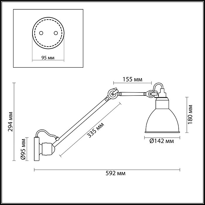 бра odeon light arta 4126/1wd