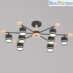Люстра на штанге Reluce 78730-0.3-08 GX53 BK+WOOD