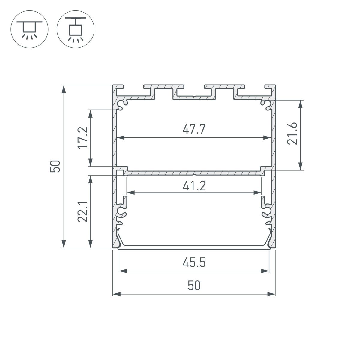 профиль arlight line-m-5050-2500 black 057532