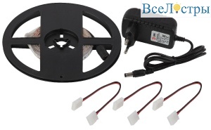 Комплект светодиодной ленты Эра 12В 2835 4,8Вт/м 2700K 5м IP20 2835kit-4,8-60-12-IP20-2700-5m Б0043062