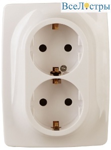 Розетка 2x2P+E Schuko Эра 12-2006-02 Б0038809