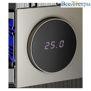 Терморегулятор электронный Voltum S70 с индикацией и датчиком, для теплого пола, (шелк) VLS070104