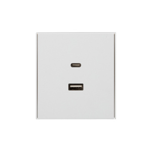 Розетка STRONG USB-A+Type-C 3А с функцией быстрой зарядки жемчуг KRANZ KR-78-0734-4