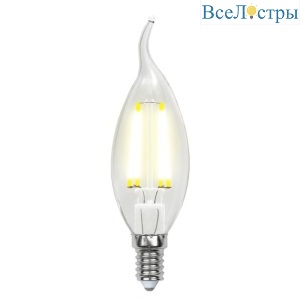 Лампа светодиодная филаментная (UL-00002229) Uniel E14 6W 4000K прозрачная LED-CW35-6W/NW/E14/CL GLA01TR