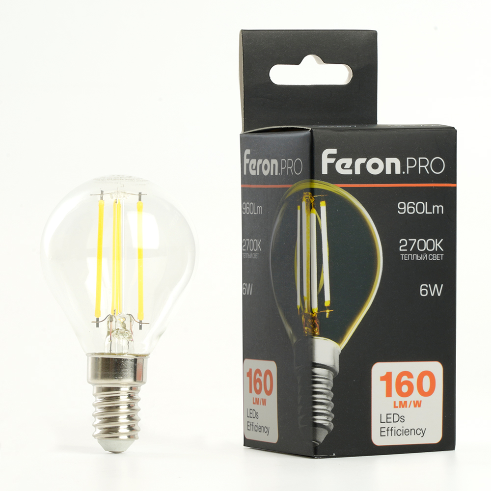 лампа светодиодная feron e14 6w 2700k lb-1706 51256