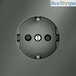 Розетка встраиваемая Voltum S70 с заземлением и защитными шторками, 16А, (титан) VLS040206