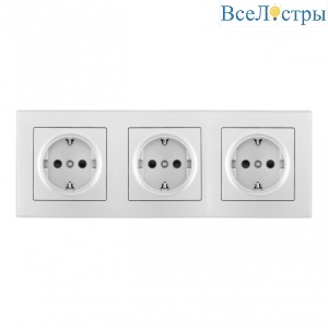 Розетка тройная (трехпостовая) с/з и шторками Arte Milano SET06-3-40-1x3 silver