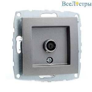 Розетка TV проходная Mono Electric Despina/ Larissa универсальная экран антрацит 500-002405-137