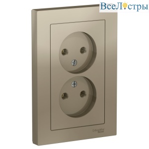 Розетка б/з двойная Systeme Electric AtlasDesign ATN000520