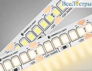Светодиодная лента Ambrella Light LED Strip 12В 2835 19,2Вт/м 3000K 5м IP20 GS1501