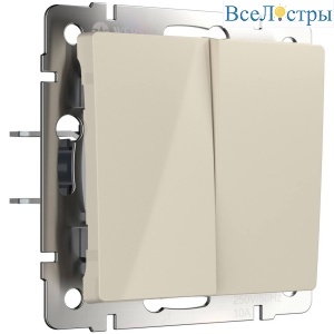 Выключатель двухклавишный проходной Werkel слоновая кость W1122003 4690389155628