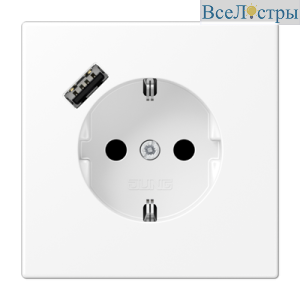 Розетка 2K+З Jung LS1520-18AWWM
