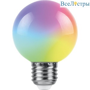 Лампа светодиодная Feron E27 3W RGB матовая LB-371 38115