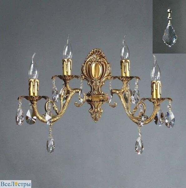 бра ambiente alicante 8888/2+2 ab leaf crystal