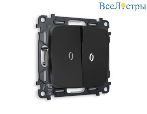Комплект механизма 2-кл проходного выключателя с подсветкой Ambrella Volt Omega MO804035