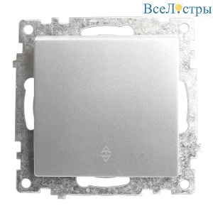 Переключатель перекрестный одноклавишный Stekker Катрин серебро GLS10-7110-03 49178