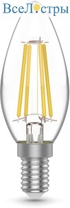 Светодиодная филаментная лампа Gauss Basic Filament E14 4W 4000K свеча 50312242