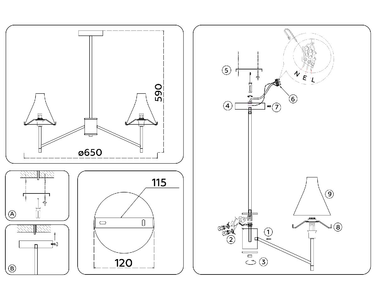 люстра на штанге ambrella light high light modern lh57133