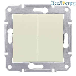 Выключатель двухклавишный Schneider Electric Sedna 10A 250V SDN0300147