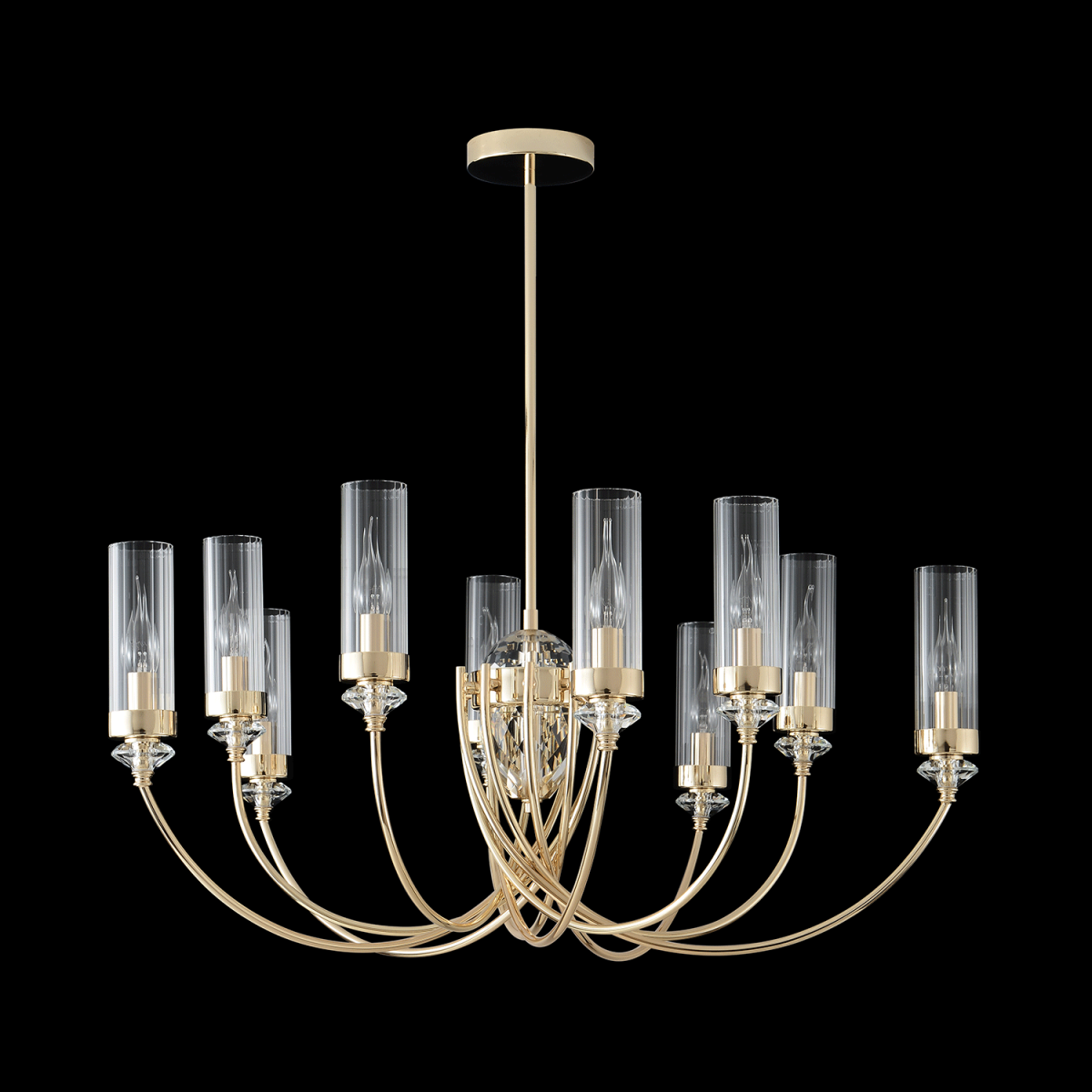 люстра на штанге crystal lux secret sp10 gold