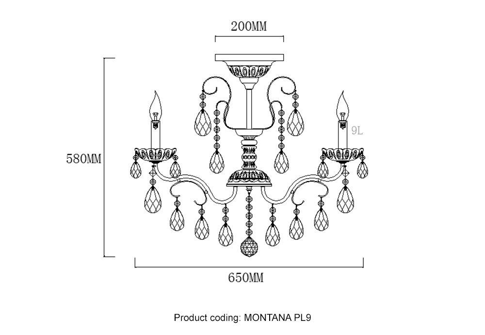 потолочная люстра crystal lux montana pl9
