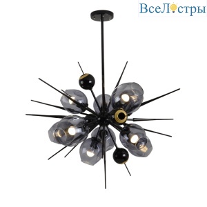 Люстра на штанге Delight Collection Burst 9720P-10S black/smoky