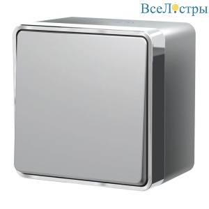 Выключатель одноклавишный влагозащищенный Werkel Gallant серебряный W5010206 4690389167089