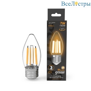 Лампа светодиодная Gauss Filament E27 7W 2700K 103802107