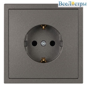 Розетка ЭРА Galaxy 15-2101-07 c заземлением 2P+E Schuko 16А-250В IP20 титан Б0070631