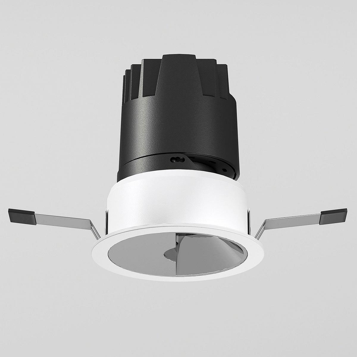 встраиваемый светодиодный светильник elektrostandard inline 25090/led 10w 4000k белый/хром a064611