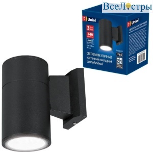 Уличный настенный светодиодный светильник (UL-00006801) Uniel ULU-S21A-3W/4000K IP65 Black
