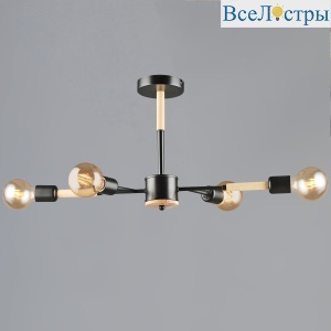 Люстра на штанге Reluce 99960-0.3-04 BK+WOOD
