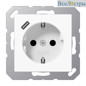 Розетка 2K+З USB Typ C Jung A1520-18CWW